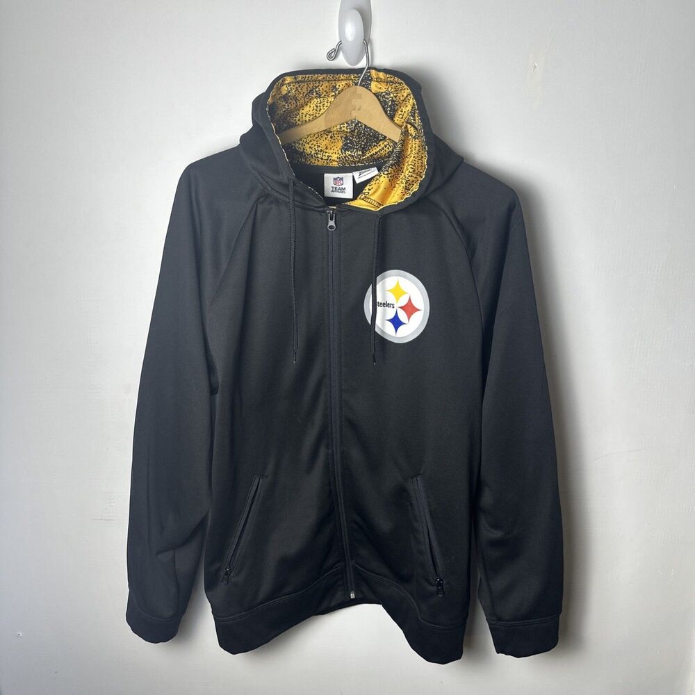 Pittsburgh Steelers Zubaz NFL Hoodie Men's Full Zip Zebra Print Size Medium